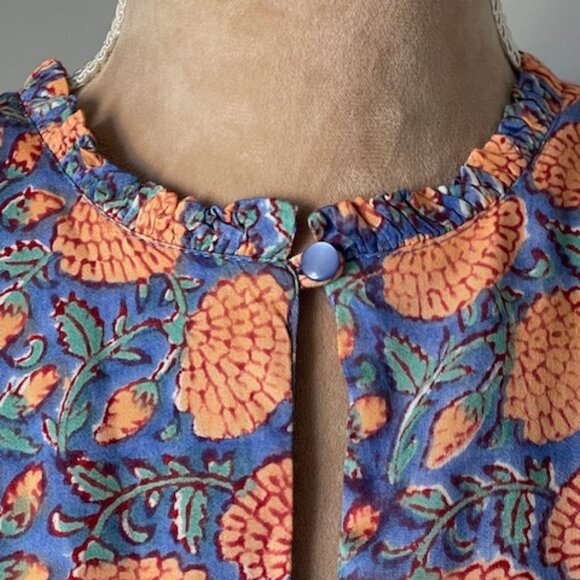 Emerson Fry India Collection Frances Block Print Maxi Dress Floral Small - Picture 7 of 12